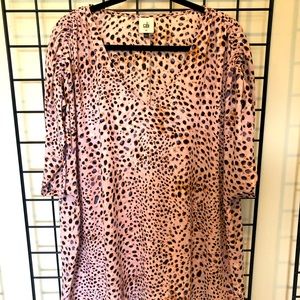 CAbi Seaside Top in pink animal print size XL